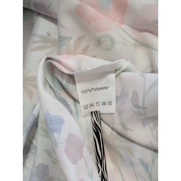 Pleated Front Summer FLORAL DRESS / Pockets, Medium - Picture 8 of 9